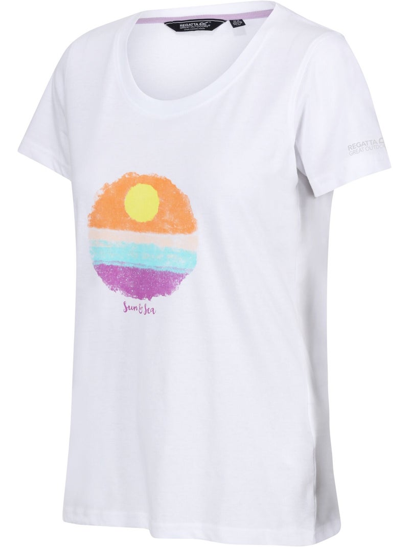 T-shirt motif/style soleil filandra - regatta Blanc - Kiabi