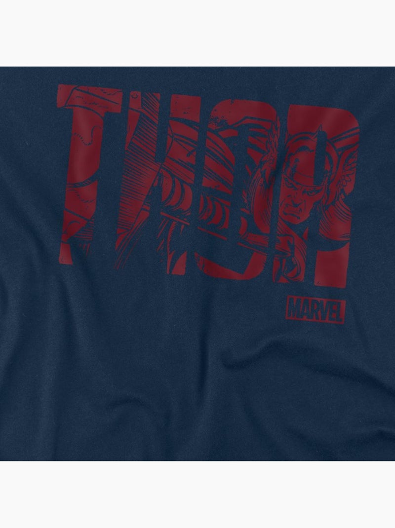 T-shirt motif/style texte - thor Bleu marine - Kiabi