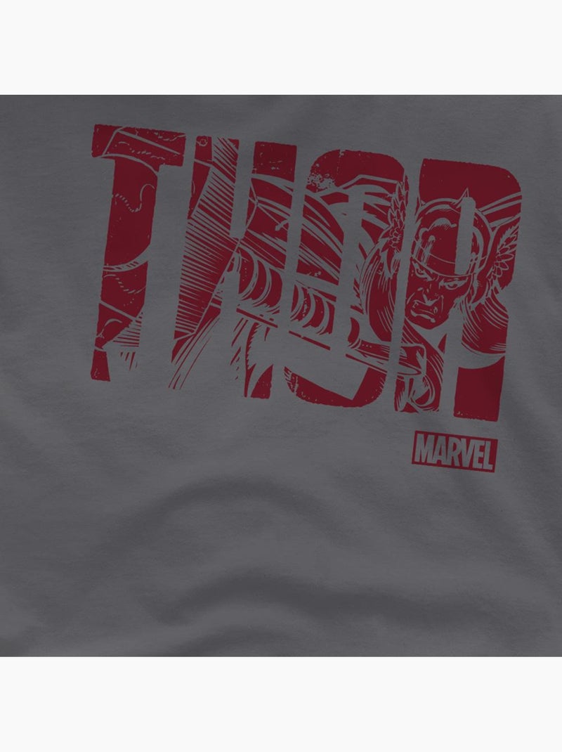 T-shirt motif/style texte - thor Gris Noir - Kiabi