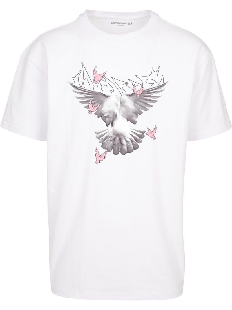 T-shirt motif/style tourterelles - mister tee Blanc - Kiabi