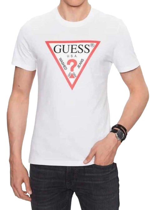 T-shirt motif/style triangulaire - guess - Kiabi