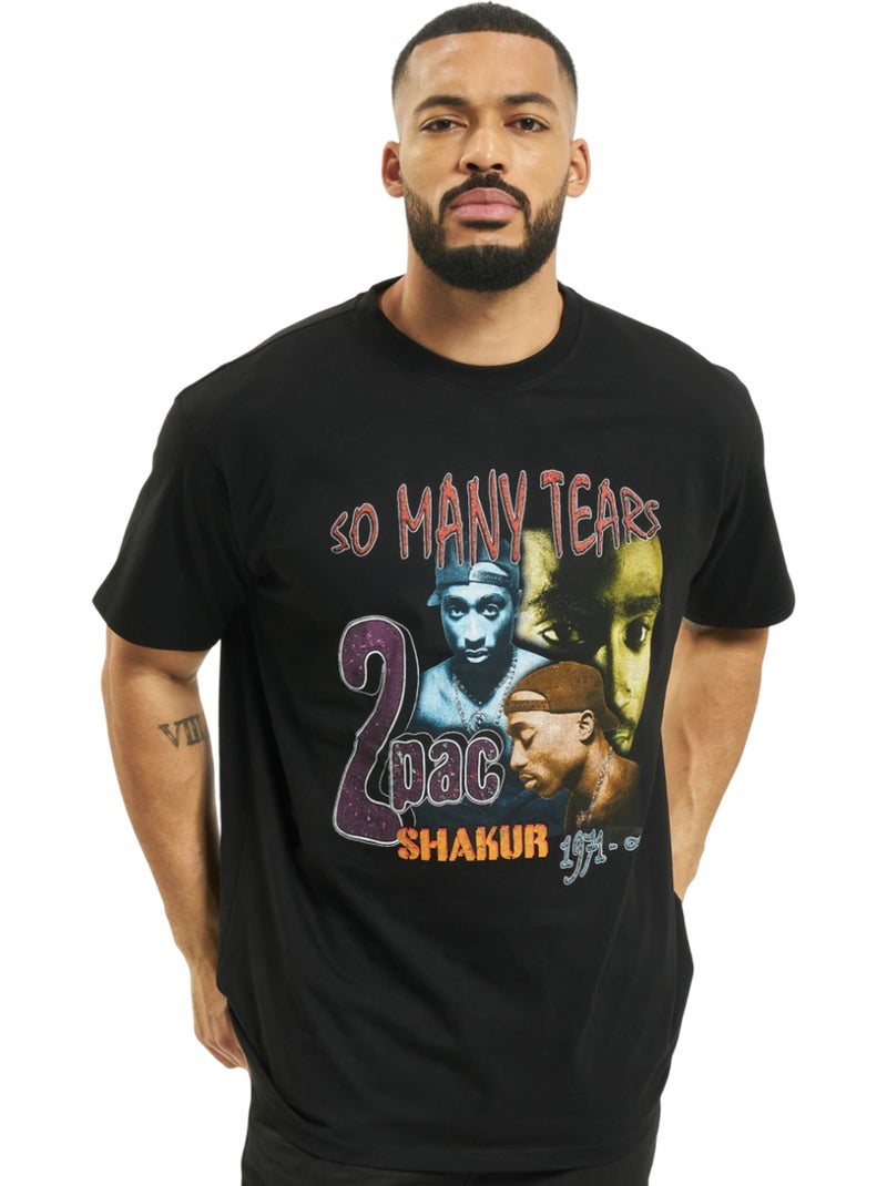 T-shirt motif/style tupac shakur so many tears - mister tee Noir - Kiabi