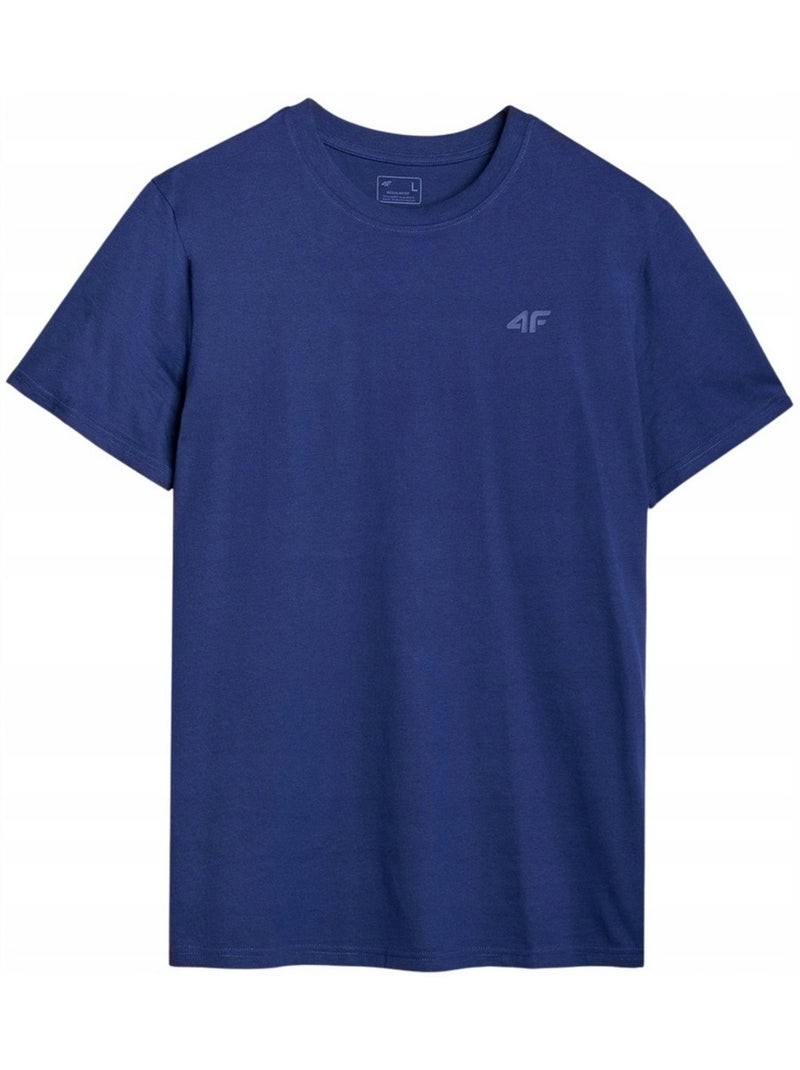 T-shirt motif/style uni - 4f Bleu foncé - Kiabi