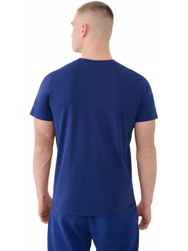 T-shirt motif/style uni - 4f Bleu foncé - Kiabi