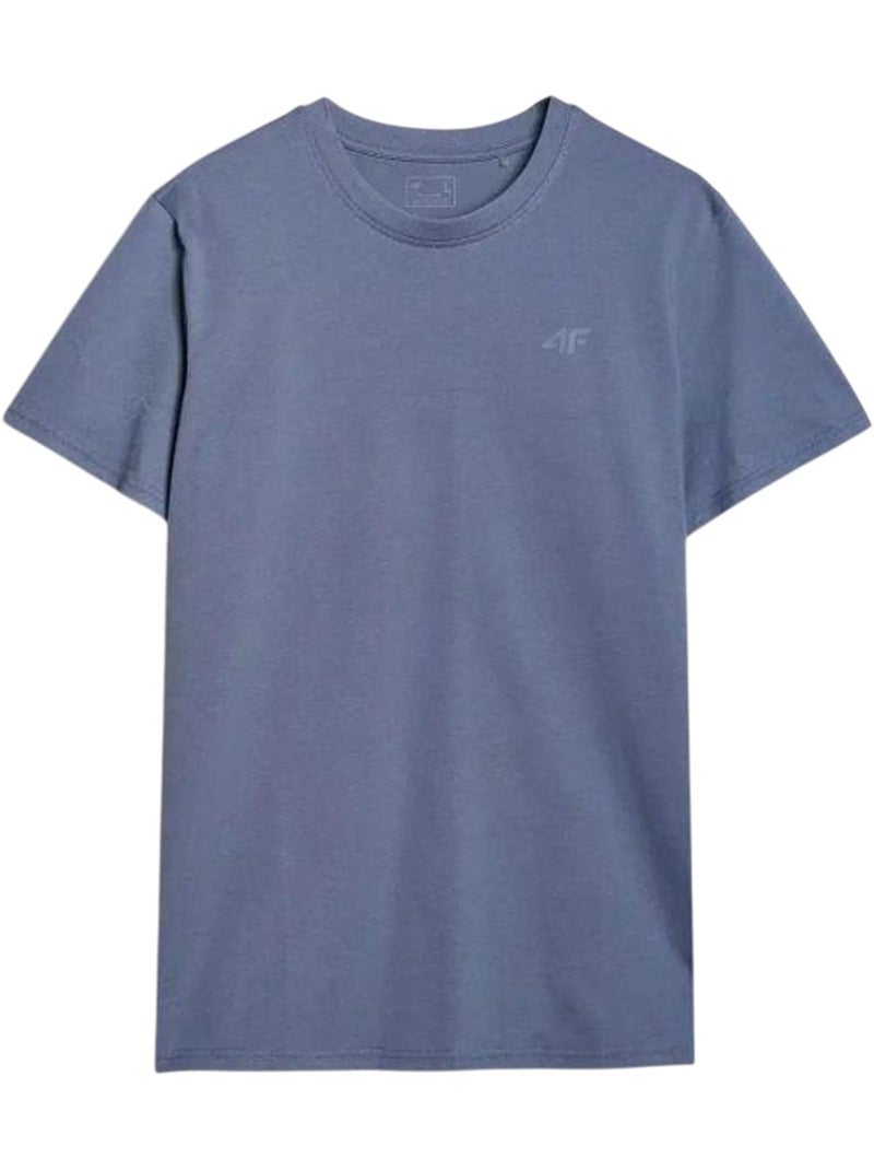 T-shirt motif/style uni - 4f Bleu - Kiabi