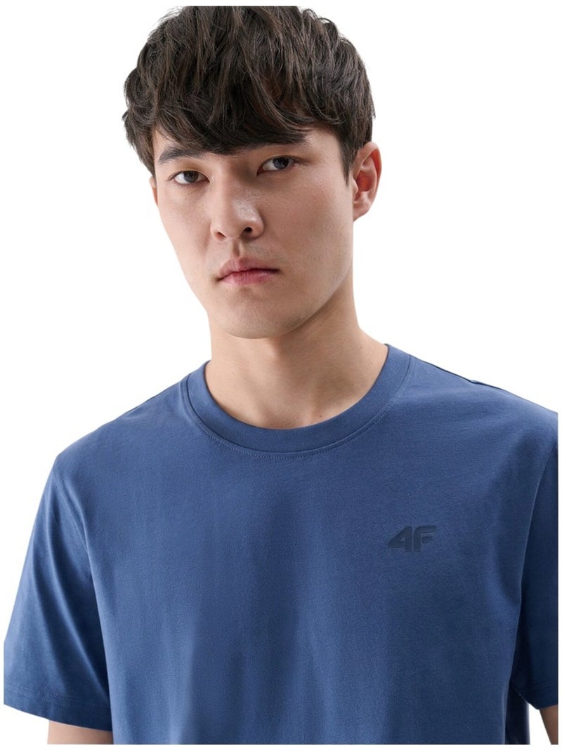 T-shirt motif/style uni - 4f Bleu - Kiabi
