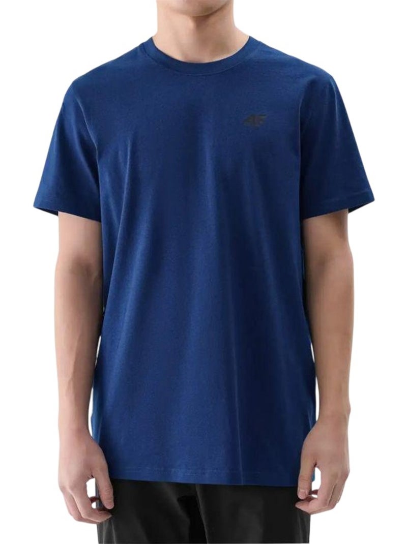 T-shirt motif/style uni - 4f Bleu marine - Kiabi