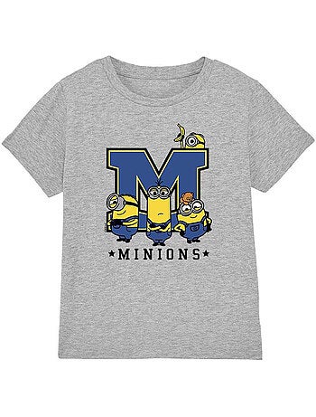 T-shirt motif/style universitaire - minions (bob, kevin, otto, stuart)