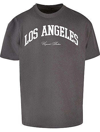 T-shirt motif/style universitaire los angeles - mister tee