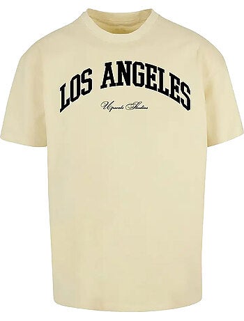T-shirt motif/style universitaire los angeles - mister tee