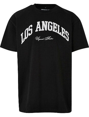 T-shirt motif/style universitaire los angeles - mister tee