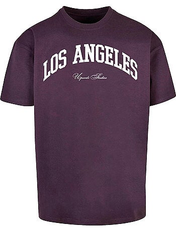T-shirt motif/style universitaire los angeles - mister tee