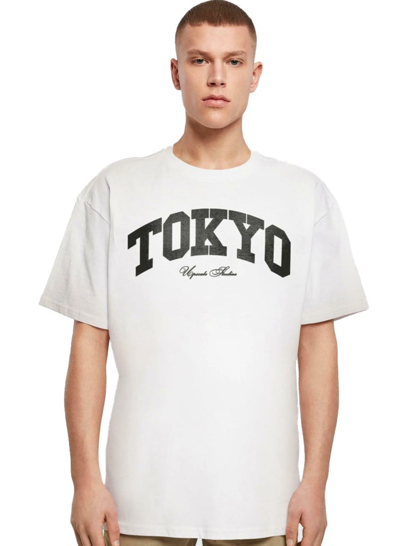T-shirt motif/style universitaire tokyo - mister tee Blanc - Kiabi