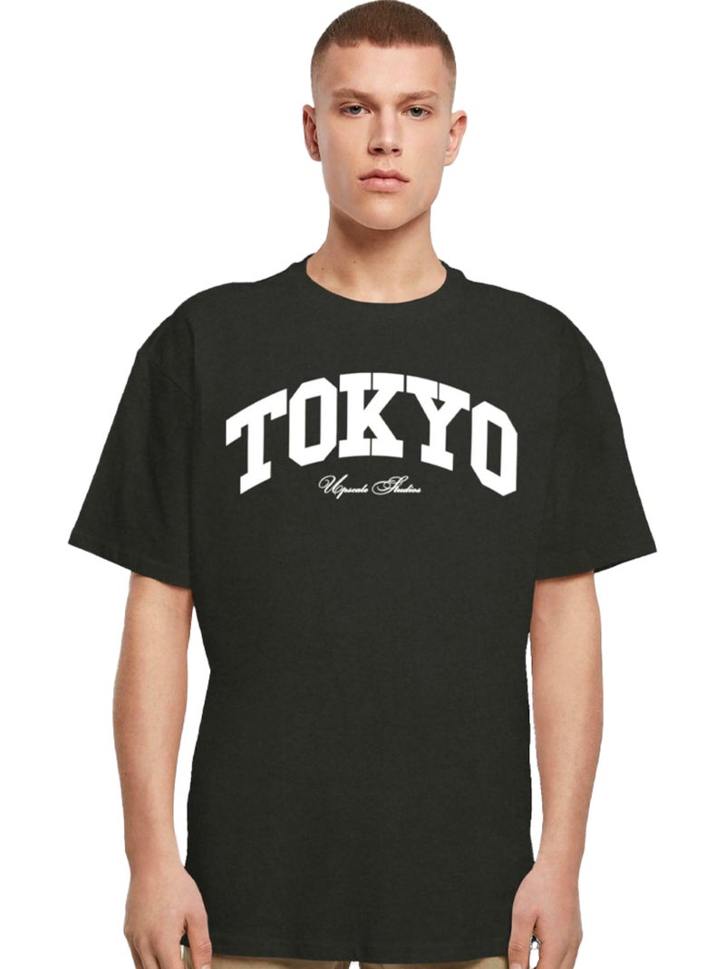 T-shirt motif/style universitaire tokyo - mister tee Noir - Kiabi