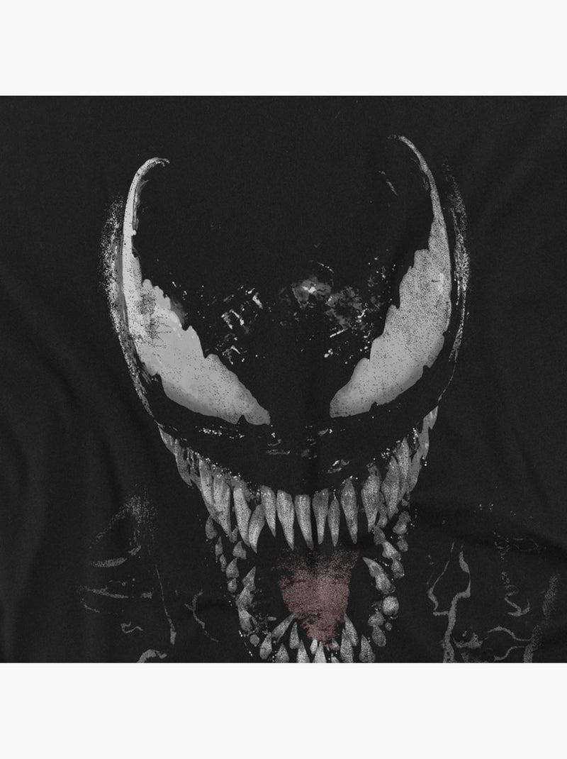 T-shirt motif/style visage - venin Noir - Kiabi