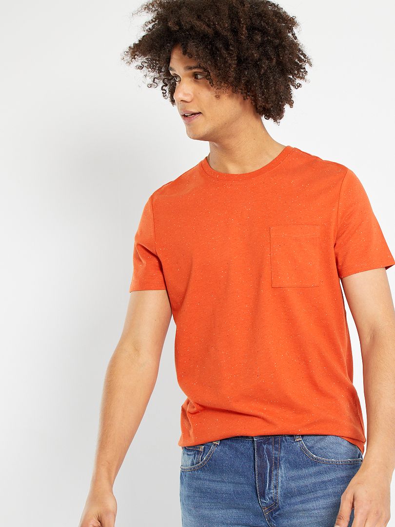 T-shirt moucheté orange - Kiabi