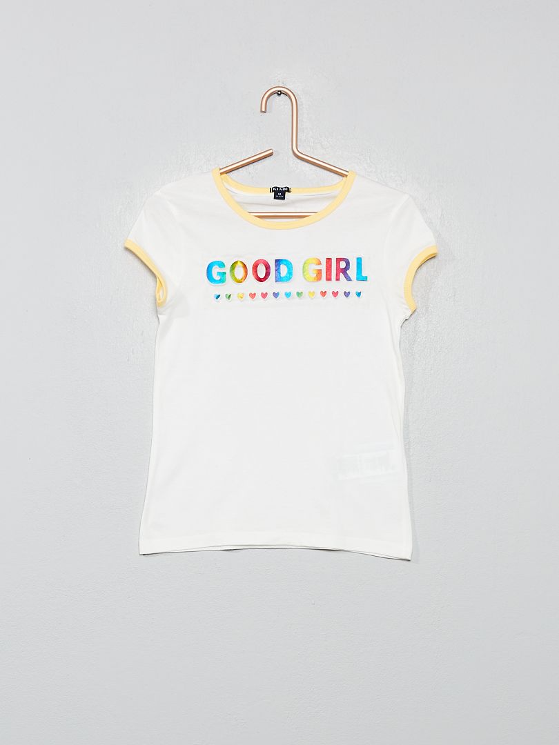 T-shirt multicolore - blanc good girl - Kiabi - 6.00€