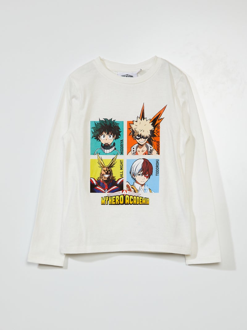 T-shirt 'My Hero Academia' manches longues Blanc - Kiabi