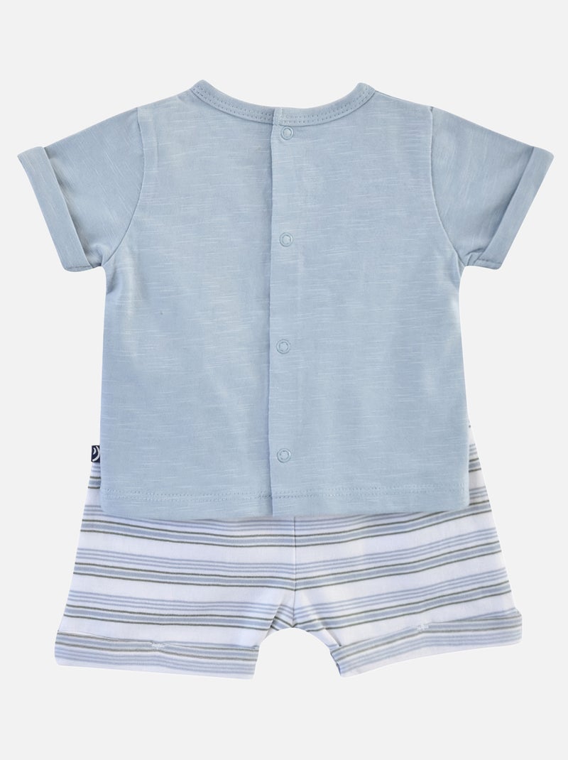 T SHIRT NAISSANCE SHORT ET BANDANA ELOUAN Bleu - Kiabi
