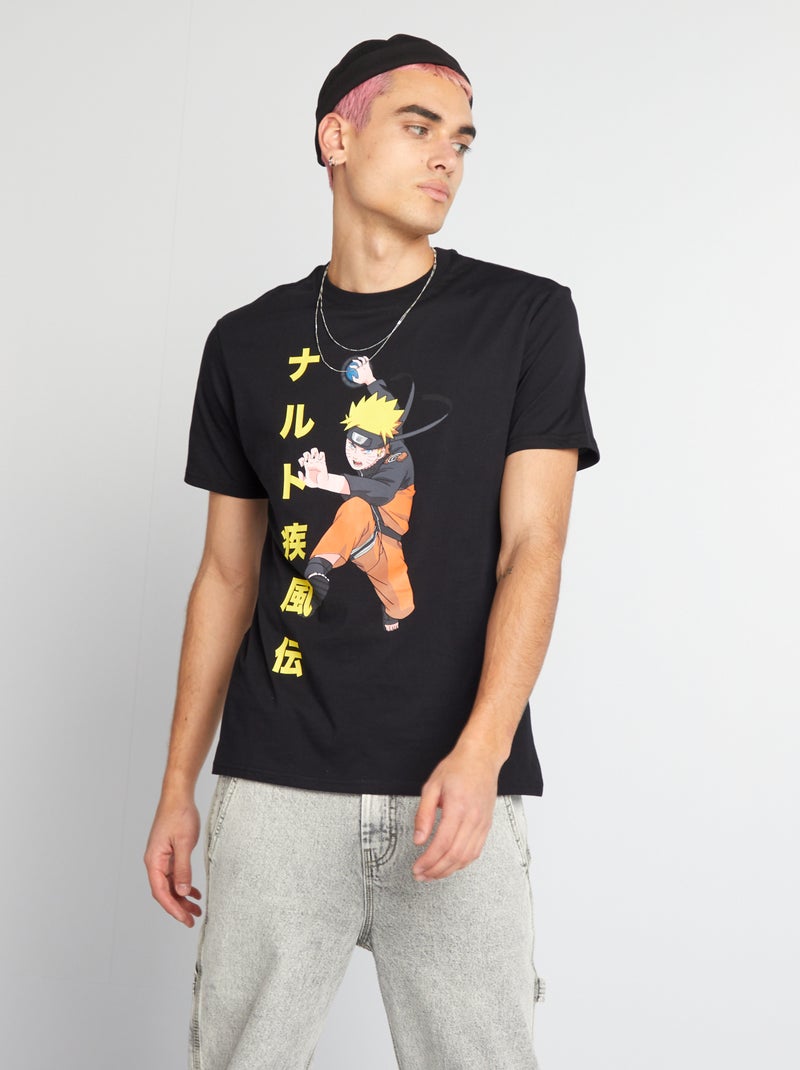 T-shirt 'Naruto' à col rond noir - Kiabi