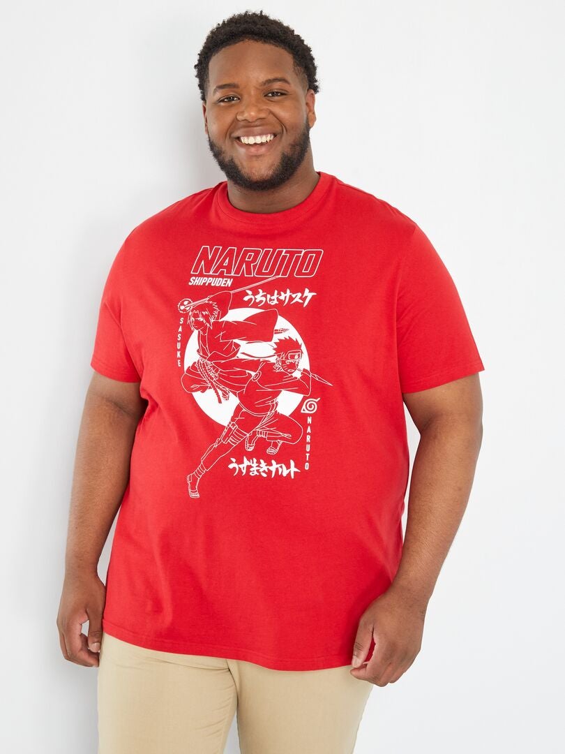 T-shirt 'Naruto' à col rond Rouge - Kiabi