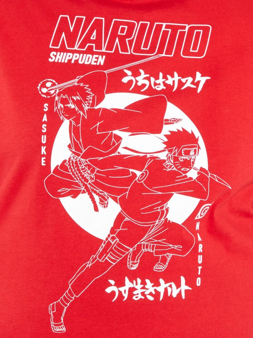 T-shirt 'Naruto' à col rond Rouge - Kiabi