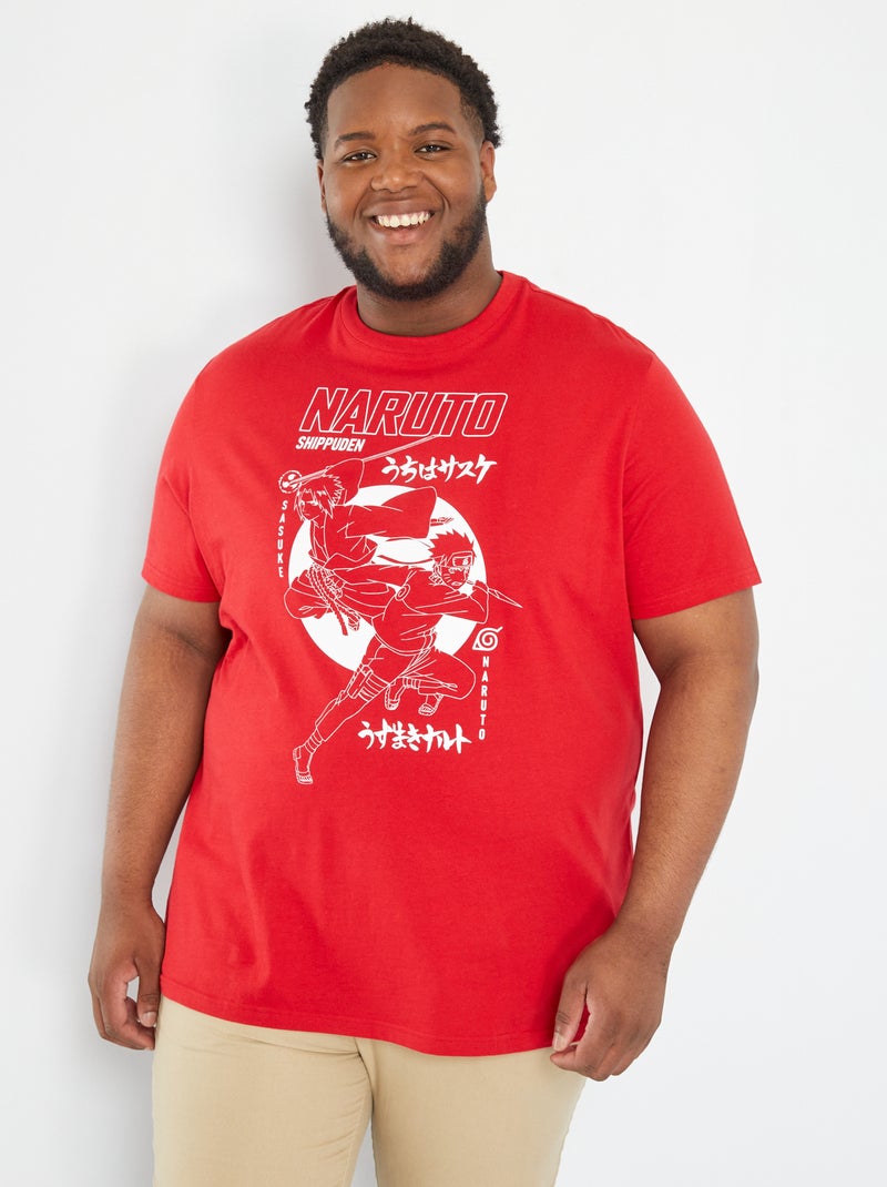 T-shirt 'Naruto' à col rond Rouge - Kiabi