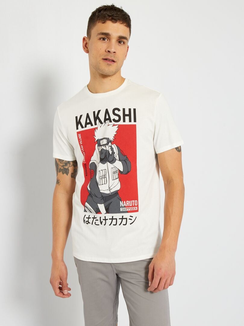 T-shirt 'Naruto' à manches courtes blanc - Kiabi