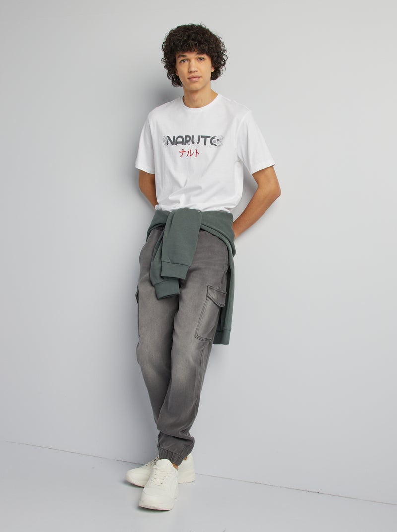 T-shirt 'Naruto' imprimé recto-verso manches courtes blanc - Kiabi