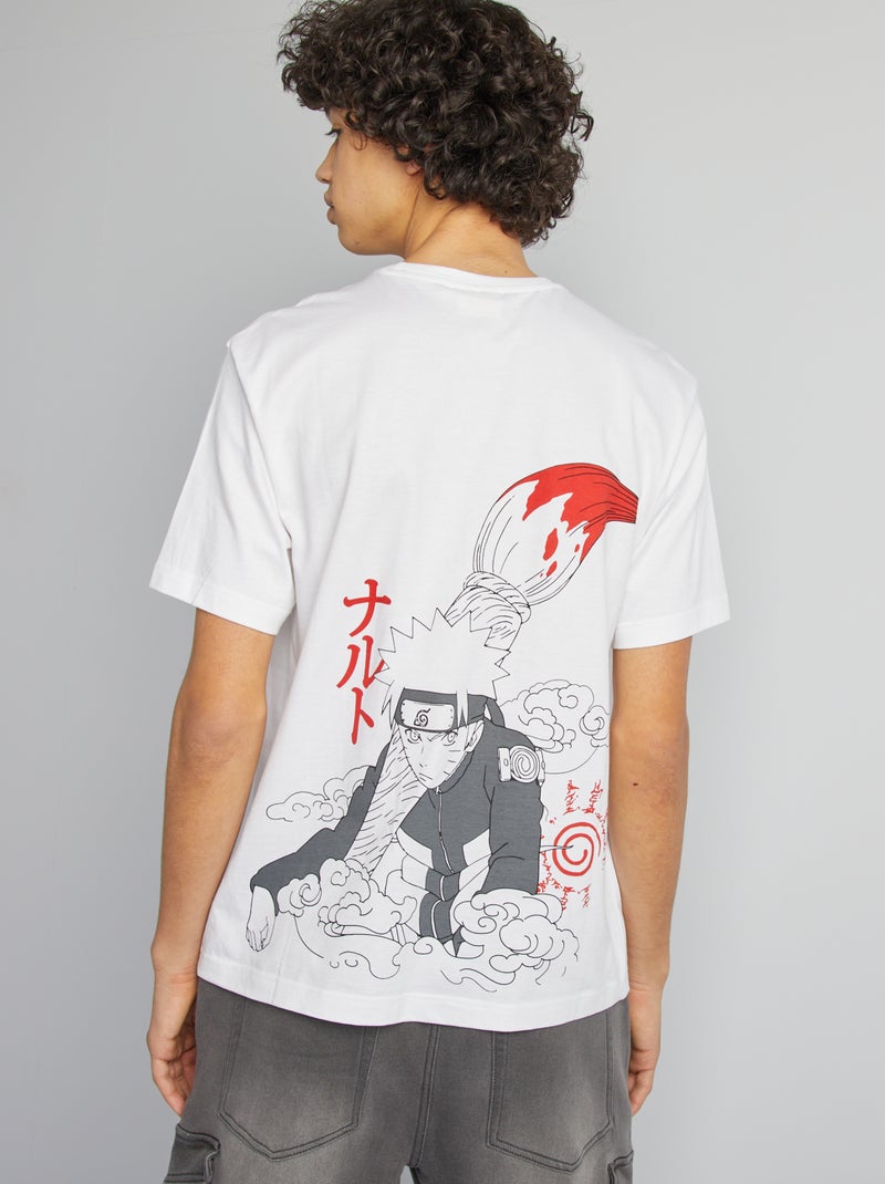 T-shirt 'Naruto' imprimé recto-verso manches courtes blanc - Kiabi