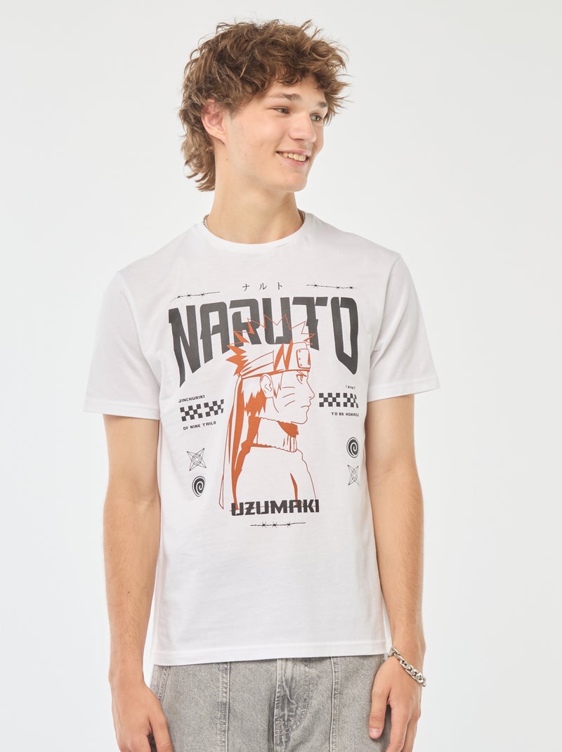 T-shirt 'Naruto' manches courtes imprimé Blanc - Kiabi