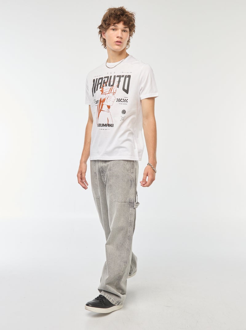 T-shirt 'Naruto' manches courtes imprimé Blanc - Kiabi
