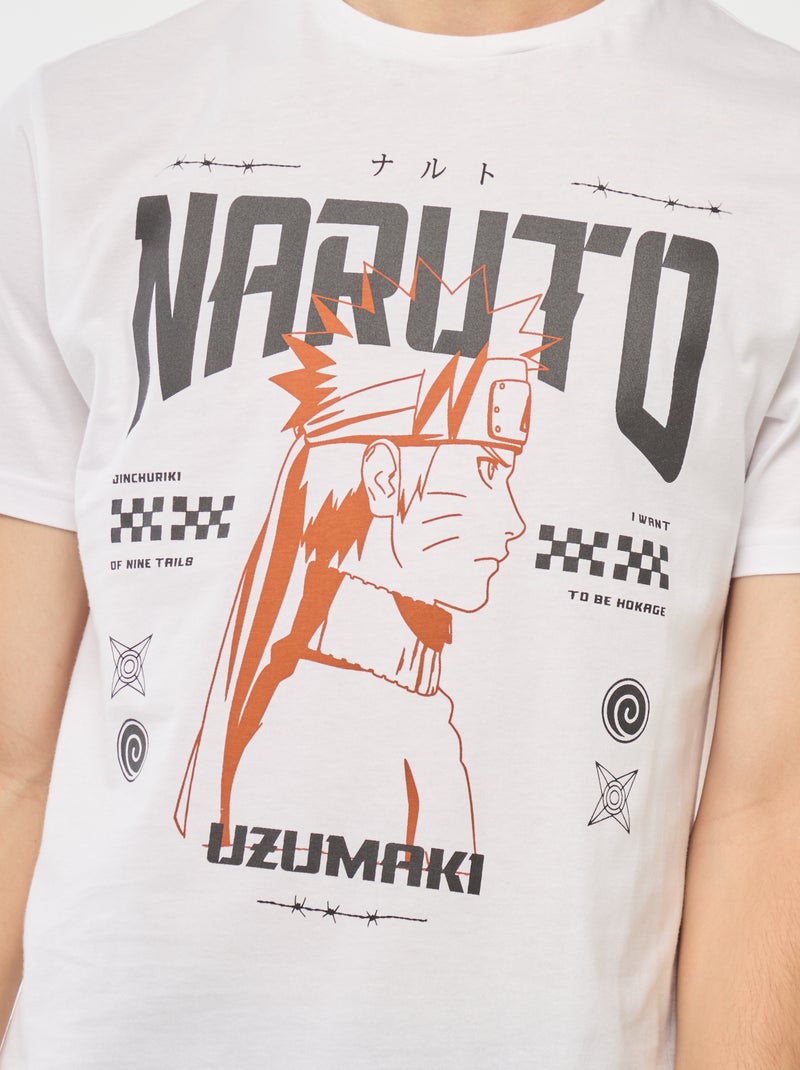 T-shirt 'Naruto' manches courtes imprimé Blanc - Kiabi
