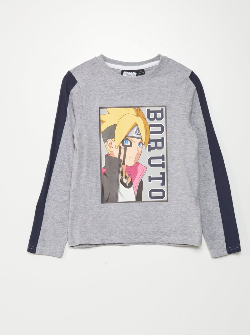 T-shirt 'Naruto' manches longues Gris - Kiabi