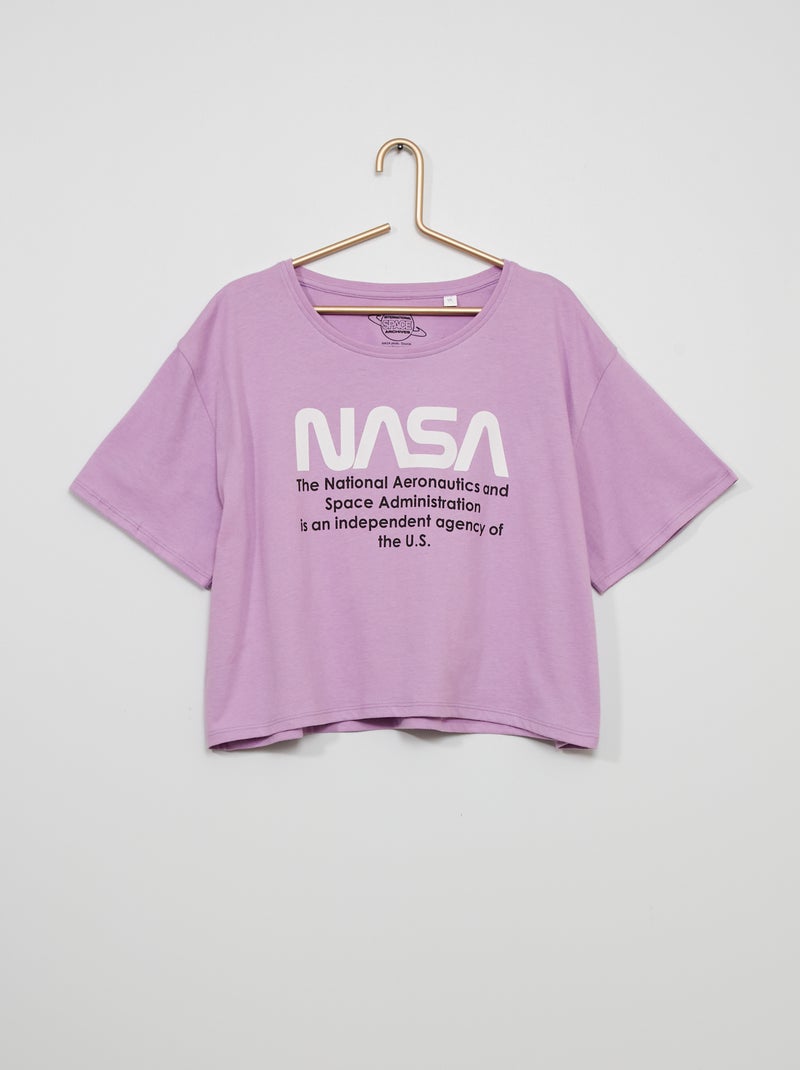 T-shirt 'Nasa' cropped violet - Kiabi