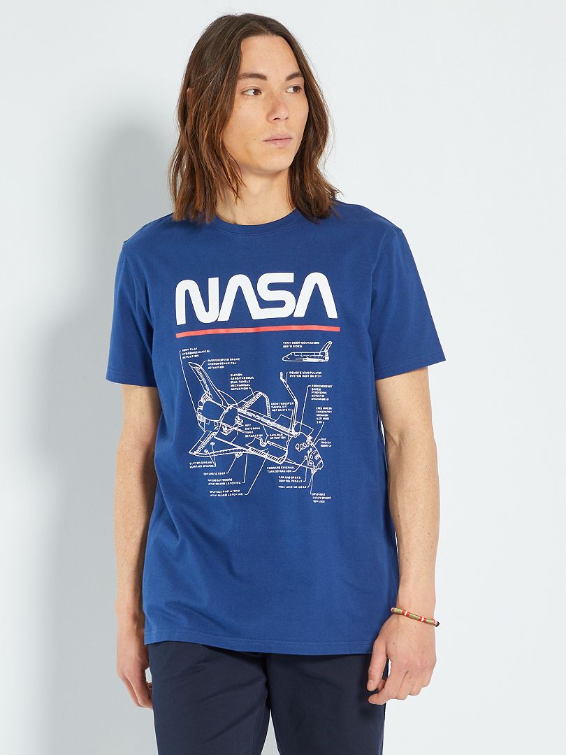 T-shirt 'Nasa' en jersey bleu - Kiabi