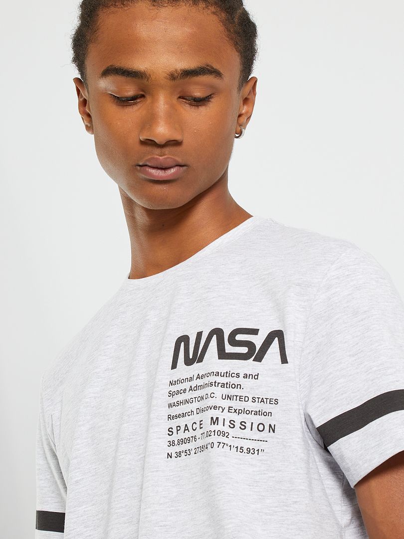 T-shirt 'NASA' gris chiné - Kiabi