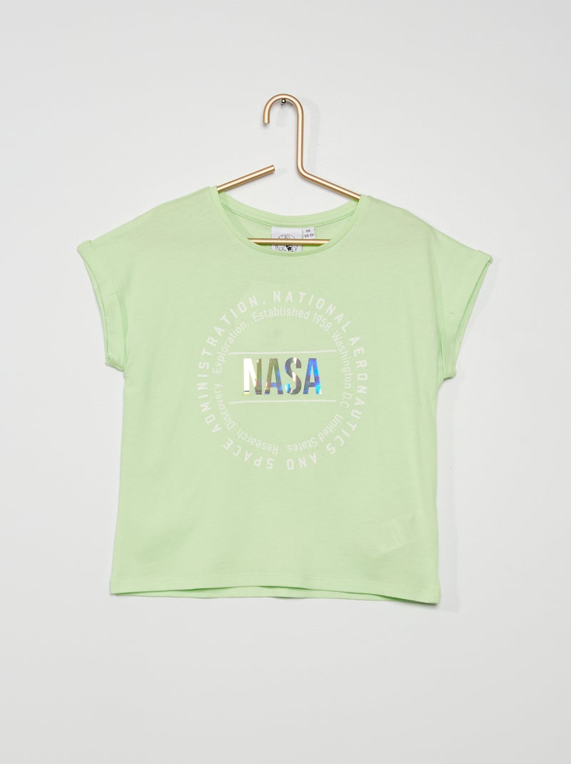 T-shirt 'Nasa' iridescent vert - Kiabi