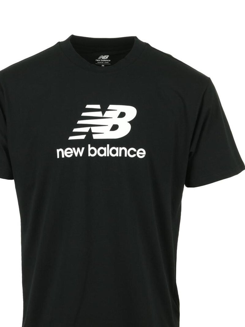 T-shirt New Balance Essentials Stacked Logo Tee Noir Blanc - Kiabi