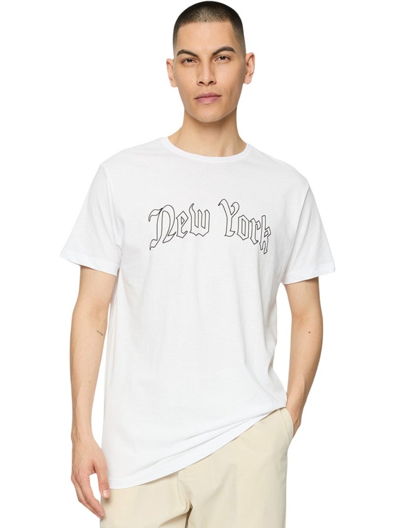 T-shirt new york wording - mister tee Blanc - Kiabi