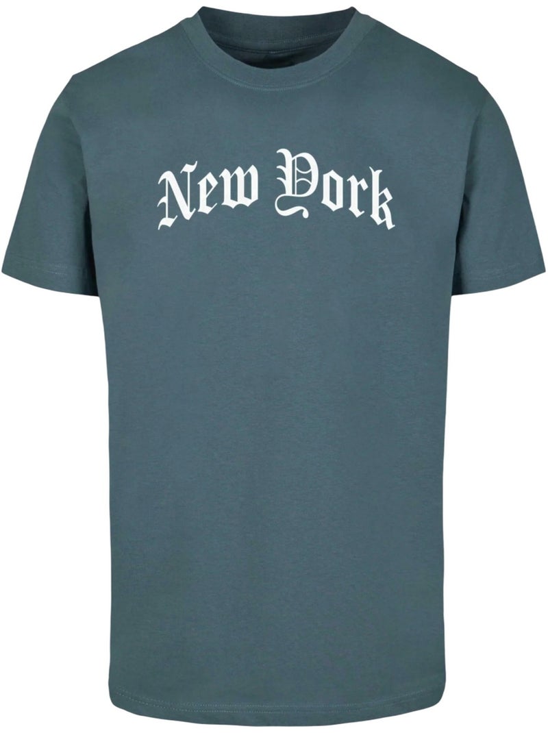 T-shirt new york wording - mister tee Bleu turquoise - Kiabi