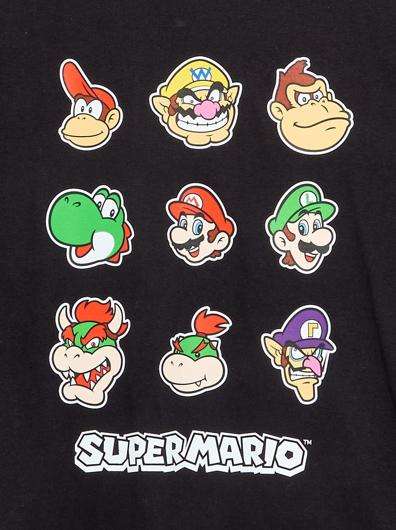 T-shirt 'Nintendo' 'Mario' manches longues Noir - Kiabi