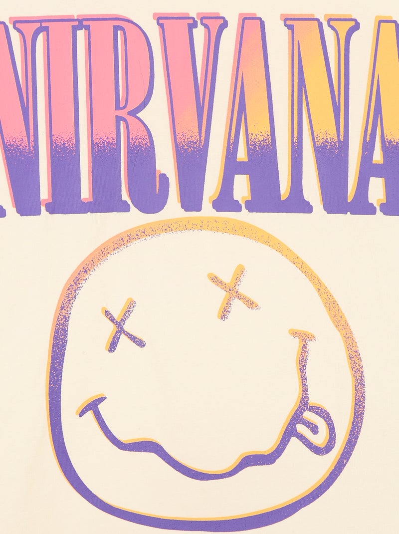 T-shirt 'Nirvana" à manches courtes Blanc - Kiabi