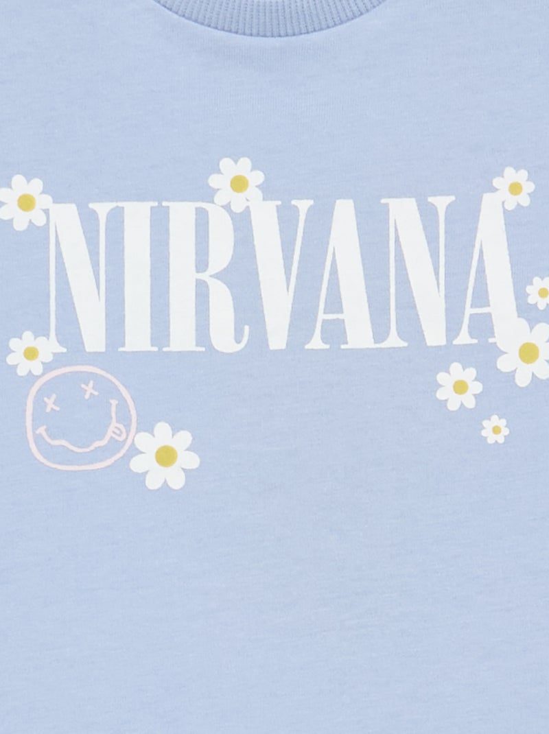 T-shirt 'Nirvana' à manches courtes Bleu - Kiabi