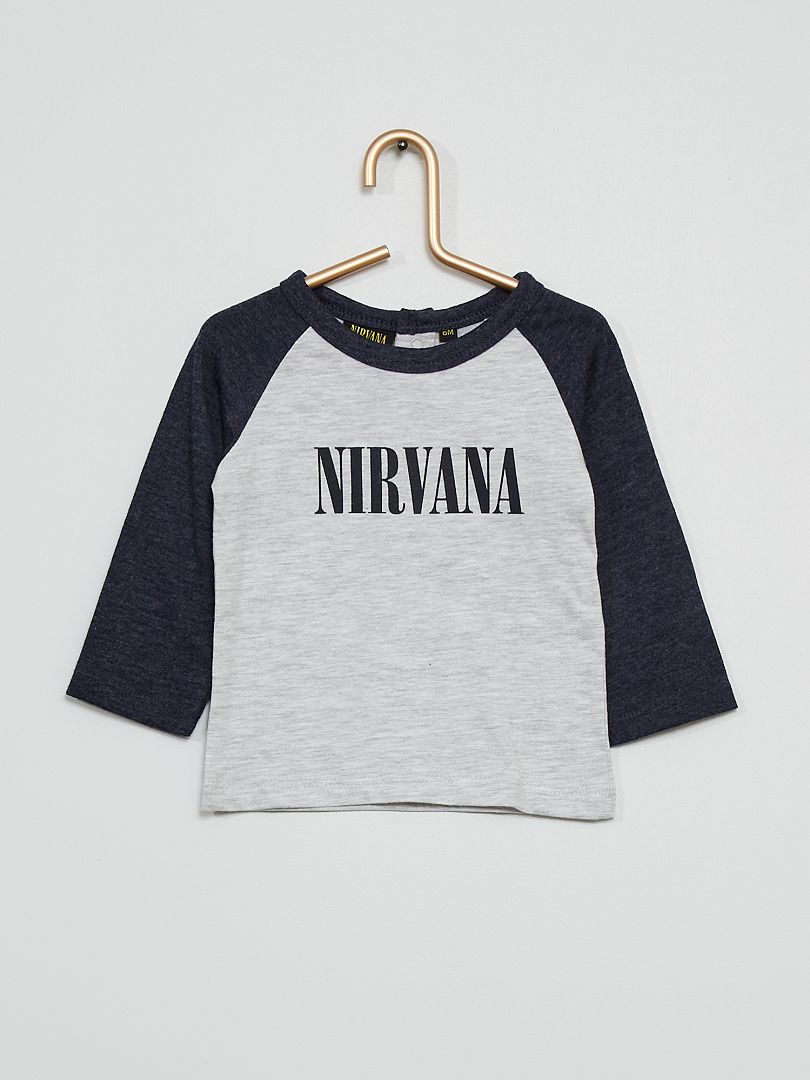 T-shirt 'Nirvana' bleu gris - Kiabi