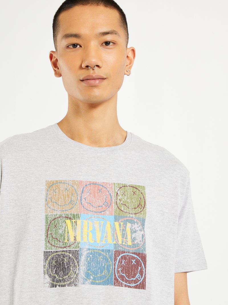 T-shirt 'Nirvana' en jersey gris - Kiabi
