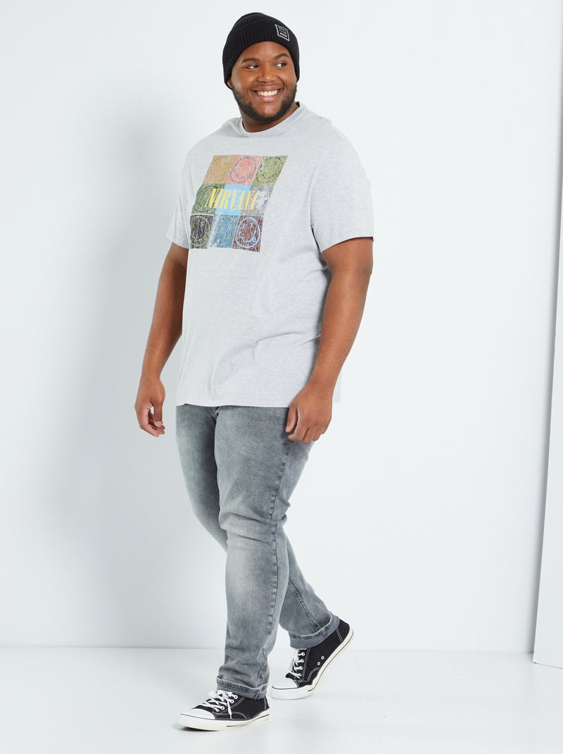 T-shirt 'Nirvana' gris chiné - Kiabi