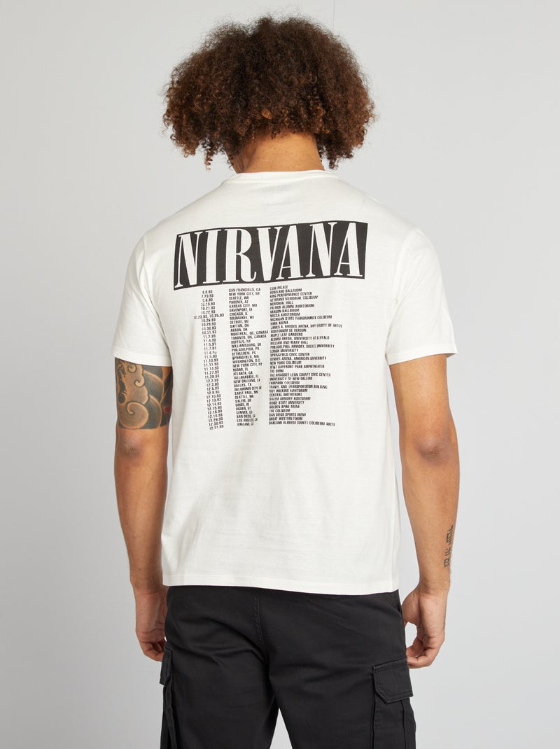 T-shirt 'Nirvana' manches courtes 'in utero' blanc - Kiabi