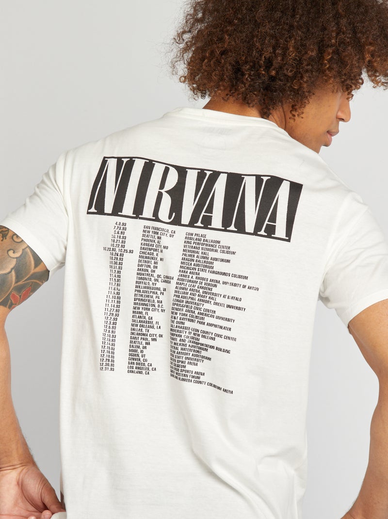 T-shirt 'Nirvana' manches courtes 'in utero' blanc - Kiabi