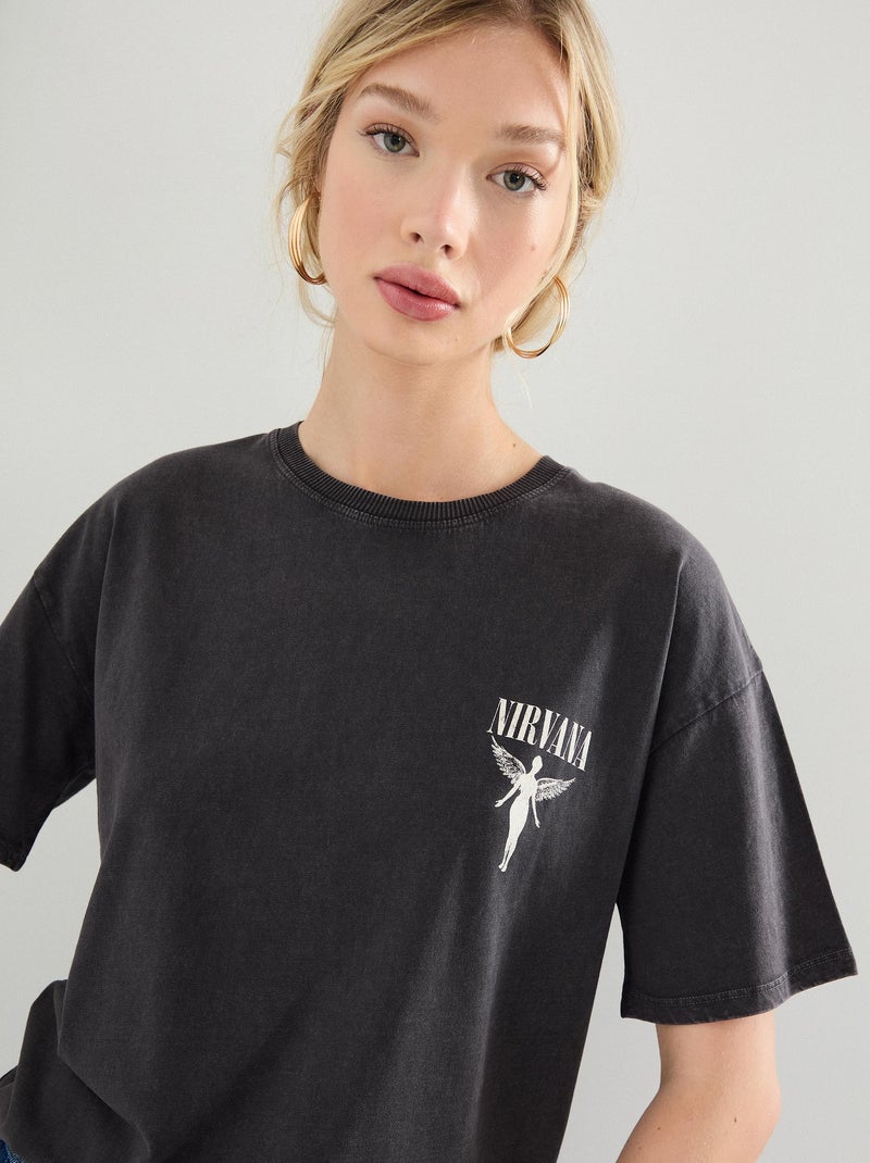 T-shirt « Nirvana », MO Fashion Gris - Kiabi